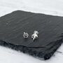 Sterling Silver Paw Stud Earrings, thumbnail 2 of 5
