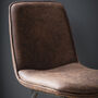 Vintage Brown Faux Leather Dining Chair – Set Of Two, thumbnail 3 of 3