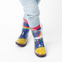 Squelch Transparent Wellies And Three Sock Set Sunshine, thumbnail 1 of 7