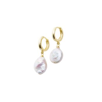 Treated Freshwater Cultured Baroque Pearl Hoop Earrings, 5 of 5