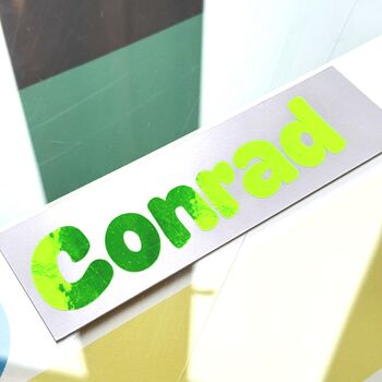 Personalised Fluorescent Vinyl Name Sticker Decal, 5 of 6