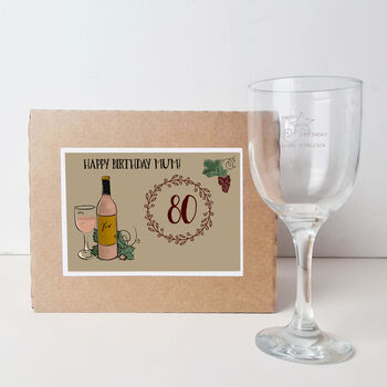 80th Birthday Gift Wine Glass, 5 of 7