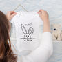 New Baby Personalised Rabbit Baby Grow, thumbnail 2 of 8