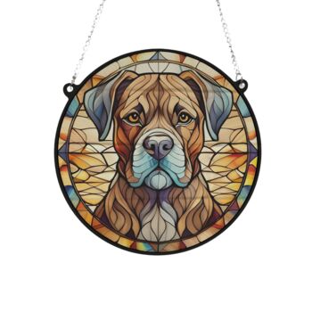 Boxer Brindle Stained Glass Effect Suncatcher, 3 of 6