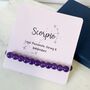 Scorpio Rose Quartz Amethyst Beaded Bracelet Gift, thumbnail 3 of 4