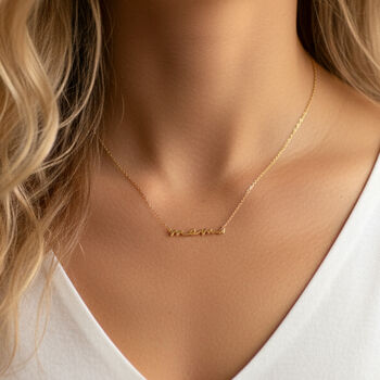 Mama Script Necklace Pregnancy Gift In 18k Gold, 3 of 6