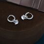 Sterling Silver Moonstone Planet And Star Huggie Hoop Earrings, thumbnail 5 of 10