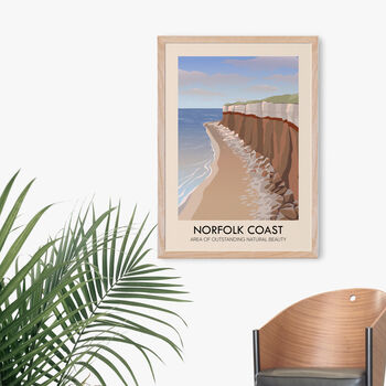 Norfolk Coast Aonb Travel Poster Art Print, 4 of 8