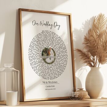 Personalised Lyric Print, First Anniversary Gift, 3 of 4