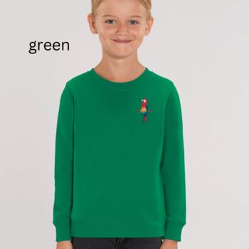 Childrens Organic Cotton Parrot Sweatshirt, 8 of 12