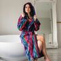 Women's Hooded Cotton Dressing Gown Multicolour, thumbnail 3 of 4