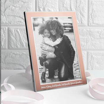 Personalised Rose Gold Metal Photo Frame, 4 of 4