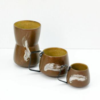 Hic Ceramics Handamde Stoneware Trio Cup Set, 2 of 12