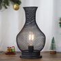 Metal Vase Shape Mesh Cordless Decorative Lamp, thumbnail 1 of 6