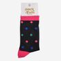 Women's Glitter Socks Black Multi Medium Polka Dots, thumbnail 5 of 5