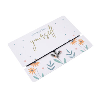 Just Smile 'Always Bee Yourself' Wish Bracelet On Backing Card | Perfect Gift | Sentiment Gift, 3 of 4