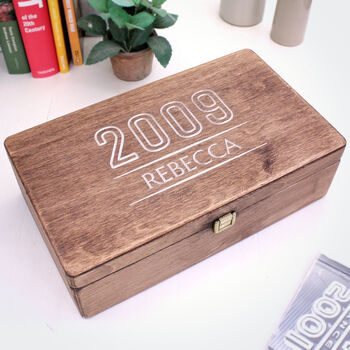 Personalised Year Wooden Memory Box, 2 of 4
