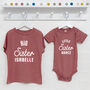 Brother Sister Matching Personalised Set Pink And Grey, thumbnail 4 of 6