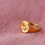 Personalised Textured Birthstone Classic Signet Ring, thumbnail 3 of 12