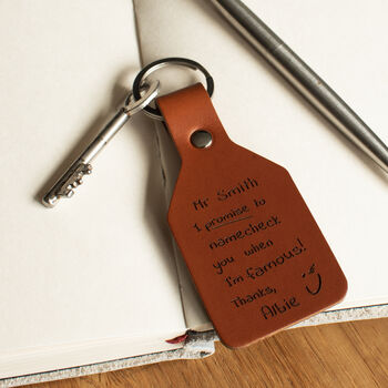 Personalised When I'm Famous Teacher Gift Keyring, 3 of 3