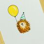 Personalised Birthday Hedgehog Handmade Card, thumbnail 4 of 6