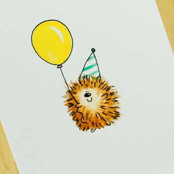 Personalised Birthday Hedgehog Handmade Card, 4 of 6