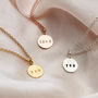 Personalised 9ct Gold Hammered Disc Necklace, thumbnail 3 of 5