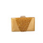 Evening Box Clutch Sustainable Golden Velvet Handbag, thumbnail 3 of 6
