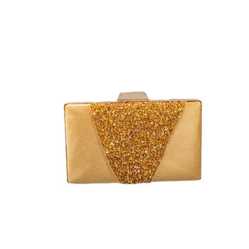 Evening Box Clutch Sustainable Golden Velvet Handbag, 3 of 6