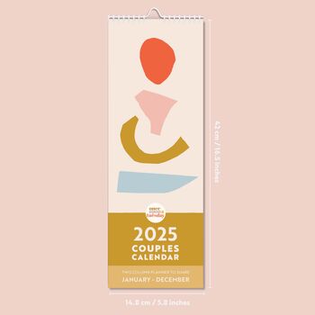 2025 Couples Calendar | Abstract Shapes | Two Columns, 7 of 7