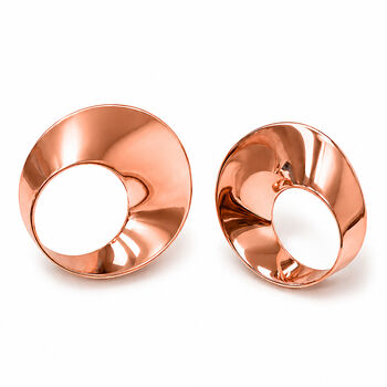 Round Gold Swirl Sterling Silver Stud Earrings, 4 of 8
