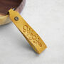 Personalised Zodiac Initial Leather Keyring Yellow, thumbnail 1 of 6