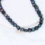 Statement Green Peacock Pearl Necklace With Sterling Silver Charm, thumbnail 3 of 11