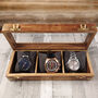 Wooden Watch Box For Four Time Pieces Personalised, thumbnail 3 of 6