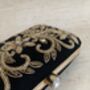 Black Velvet Rectangular Clutch Bag, thumbnail 7 of 10