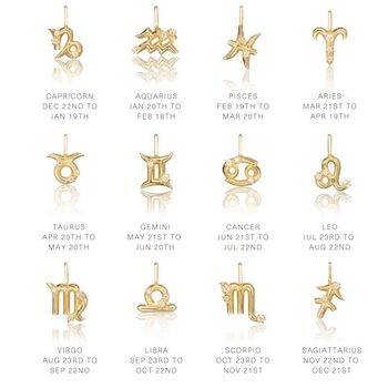 Solid Gold/White Gold Genuine Diamond Zodiac Necklace, 4 of 12