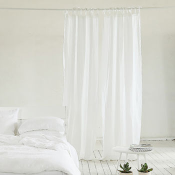 Linen Stone Washed Curtains With Ties, 9 of 10