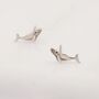 Humpback Whale Stud Earrings In Sterling Silver, thumbnail 4 of 11
