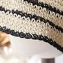 Monaco Cream Black Ombré Stripe Straw Beach Hat, thumbnail 4 of 4