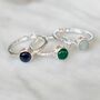 Adjustable Textured Sterling Silver Birthstone Ring, thumbnail 4 of 8