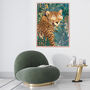 Framed Cheetah Tropical Jungle Wall Art Print Copper, thumbnail 1 of 9