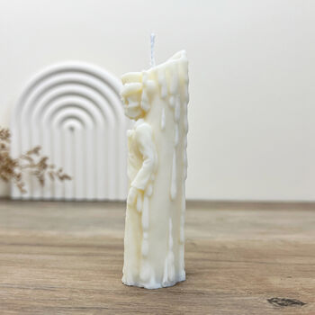 Mini Skeleton Pillar Candle Halloween Candlestick, 7 of 8