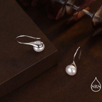 Genuine Freshwater Pearl Drop Hook Earrings, 11 of 11