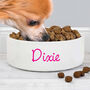 Personalised Pink Pet Bowl With Name, thumbnail 2 of 2