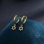 Pair Of Star Of David Huggie Hoop Earrings, thumbnail 4 of 10