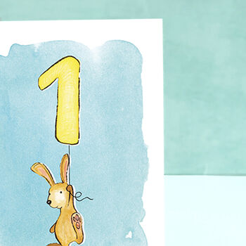 Rabbit First Birthday Card, 7 of 8