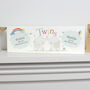 Personalised Newborn Twins Wooden Block Sign Gift, thumbnail 2 of 2
