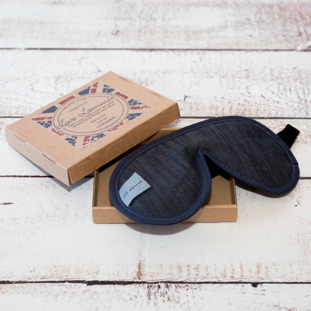 men's luxury denim sleep mask with lavender by love lammie & co