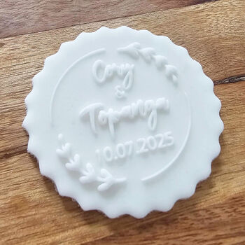 Personalised Wedding Icing Debosser Wedding Cupcakes Biscuits, 6 of 6