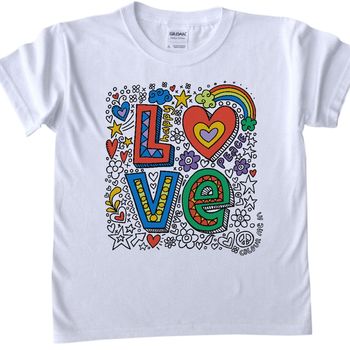 Colour In Childrens Love T Shirt By Pink Pineapple Home & Gifts